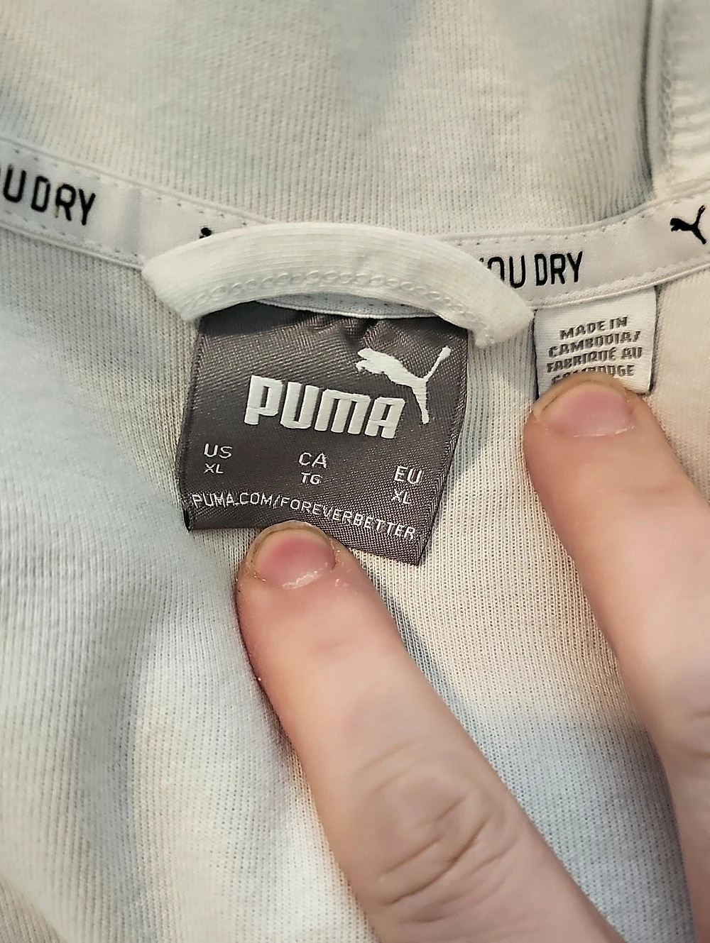Womens Puma Hooded Jacket in Gray & White Size XL